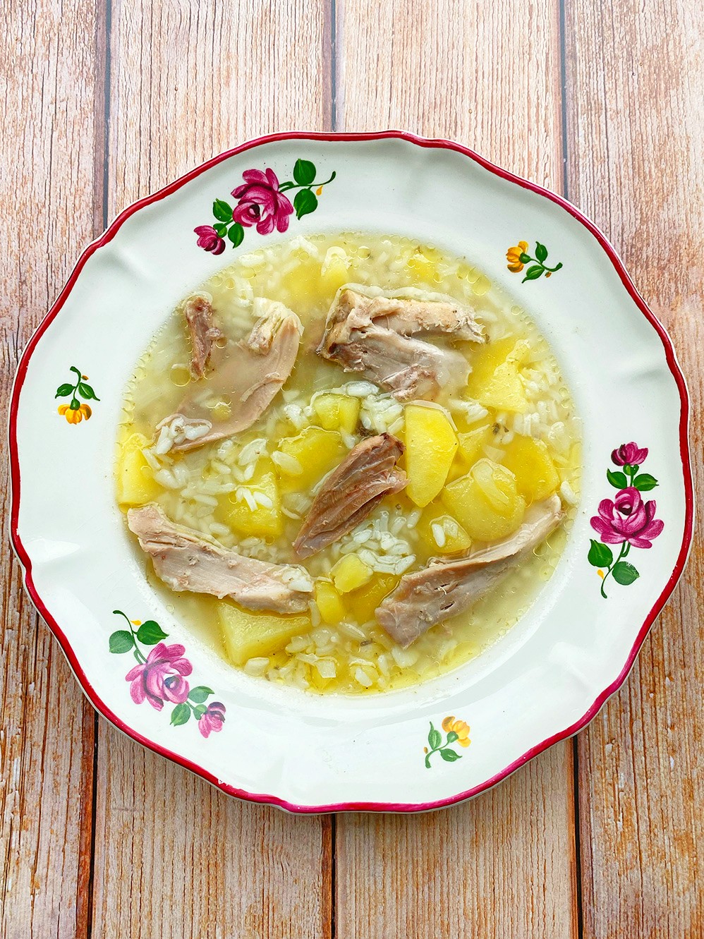 Soupe de riz au poulet